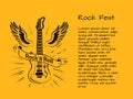 Rock and Roll Fest Poster Vector Illustration Royalty Free Stock Photo