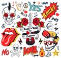 Rock-And-Roll Forever Colorful Illustration Set