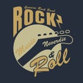 Rock and roll graphic for t-shirt,vector illustration Royalty Free Stock Photo