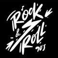 Rock and Roll hand drawn vector lettering. Music Festival logo Royalty Free Stock Photo