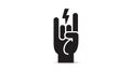 Rock and Roll Hand Gesture with Lightning Bolt Icon Royalty Free Stock Photo