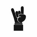 Rock and Roll hand sign icon, simple style Royalty Free Stock Photo