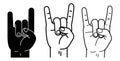 Rock and Roll Hand Sign - Three Variations Royalty Free Stock Photo