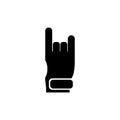 Rock and Roll Heavy Metal. Hand Horns Flat Vector Icon Royalty Free Stock Photo