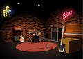 Rock and roll jazz blues music club stage Royalty Free Stock Photo