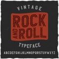 Rock and roll label font. Good to use in any vintage label design Royalty Free Stock Photo