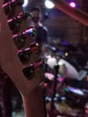 Rock and roll music bar background photo, a stage, soft selective focus, copy space Royalty Free Stock Photo
