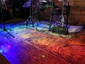 Rock and roll music bar background photo, a stage, soft selective focus, copy space Royalty Free Stock Photo