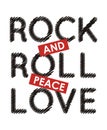 Rock and roll peace love. vector image