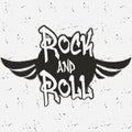 Rock and roll. Rock music graphic for print. Vector illustration. Royalty Free Stock Photo