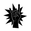 Rock and roll sign or goat hand gesture Royalty Free Stock Photo