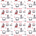 Rock and roll, seamless pattern, freehand drawing Royalty Free Stock Photo