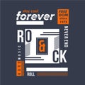 Rock and roll typography graphic t shirt vector illustration denim style vintage Royalty Free Stock Photo