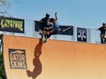 Rock and Roll to Fakie on New Vert Ramp Royalty Free Stock Photo