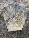 Rock runestone with cross, Norrkoping, Ostergotland, Sweden