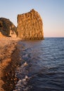 Rock Sail on the Black Sea in the evening light Royalty Free Stock Photo