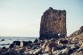 Rock Sail on stone coast Royalty Free Stock Photo