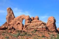 Colorful rock sculptures in Arches National Park