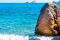Rock in Santa Maria Navarrese blue sea Royalty Free Stock Photo