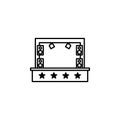 rock, scene, columns, stars icon. Element of rock and roll icon. Thin line icon for website design and development, app