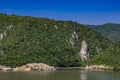 Rock sculpture of Decebalus in Danube gorge Royalty Free Stock Photo