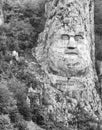 The rock sculpture of Decebalus the last king of Dacia carving in rock, on the river Danube, at the Iron Gates Royalty Free Stock Photo