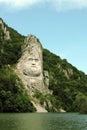 Rock sculpture of Decebalus, Romania Royalty Free Stock Photo