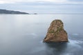 Rock in the sea called the Gemelles in Hendaye. Royalty Free Stock Photo