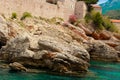 Rock ,sea ,house ,summer ,mountans Royalty Free Stock Photo