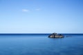 Rock in the sea, longtime exposure