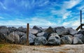 Rock Seawall Along Coastal Park