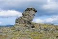 The rock Shaman-stone in the mountains of the Polar Urals. Russia