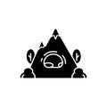 Rock shelter black glyph icon Royalty Free Stock Photo