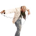 Rock singer dancing Royalty Free Stock Photo