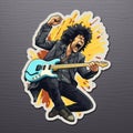 Rock Singer Guitar Sticker