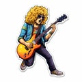 Rock Singer Guitar Sticker