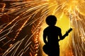 Rock Singer Pyrotechnics Royalty Free Stock Photo