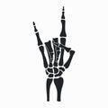 Rock skeleton hand. Heavy metal sign - horns. Rock-n-roll Royalty Free Stock Photo