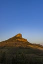 Rock of Solutre with vineyards, Burgundy, Solutre-Pouilly, France