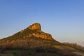 Rock of Solutre with vineyards, Burgundy, Solutre-Pouilly, France