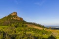 Rock of Solutre with vineyards, Burgundy, Solutre-Pouilly, France