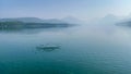 A rock splashing in beautiful Lake McDonald in Glacier National Park by West Glacier in Montana Royalty Free Stock Photo