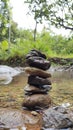 Rock Stacking in River Royalty Free Stock Photo
