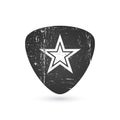 Rock star badge or Label in grunge effect. guitar pick mediator. For hard rock music band festival party signage, prints and stamp Royalty Free Stock Photo