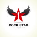 Rock star flying logo Royalty Free Stock Photo