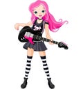 Rock star girl playing guitar Royalty Free Stock Photo