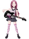 Rock Star Girl Playing Guitar Royalty Free Stock Photo