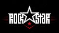 Rock star - music poster with original lettering and stars. Rockstar - t-shirt design. T-shirt apparels cool print