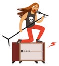 Rock star musician singing. Punk singer character Royalty Free Stock Photo