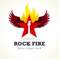 Rock star vector logo. Royalty Free Stock Photo